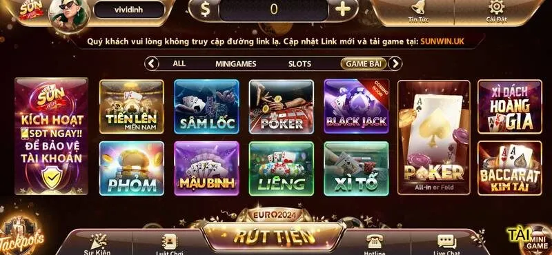 Tham gia chơi game Xì Dách Hoàng Gia Sunwin